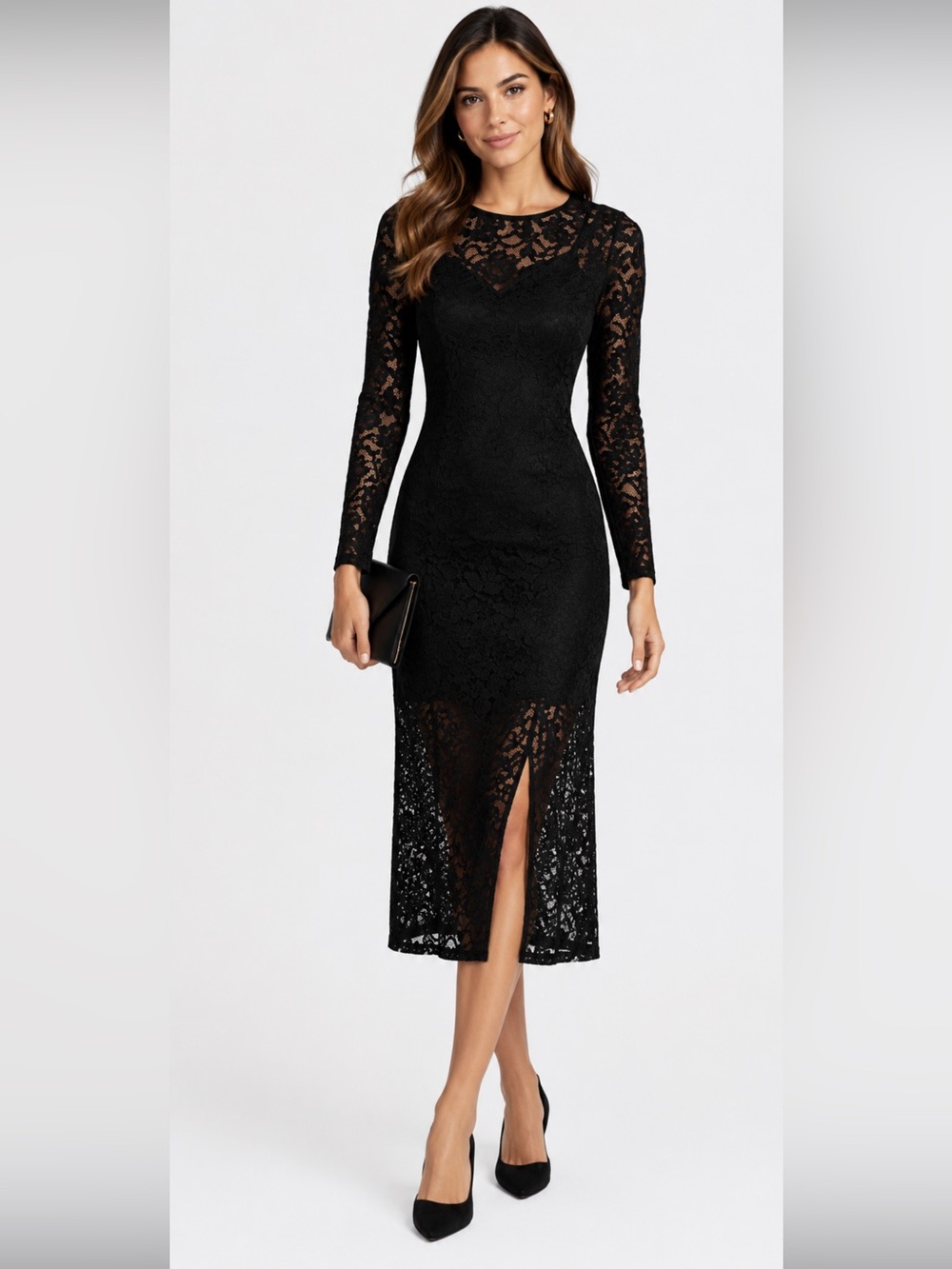 Elegant Black Lace Dress